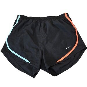 Nike Dri-FIT Women's Running Shorts Black Neon Trim Athletic Size Small